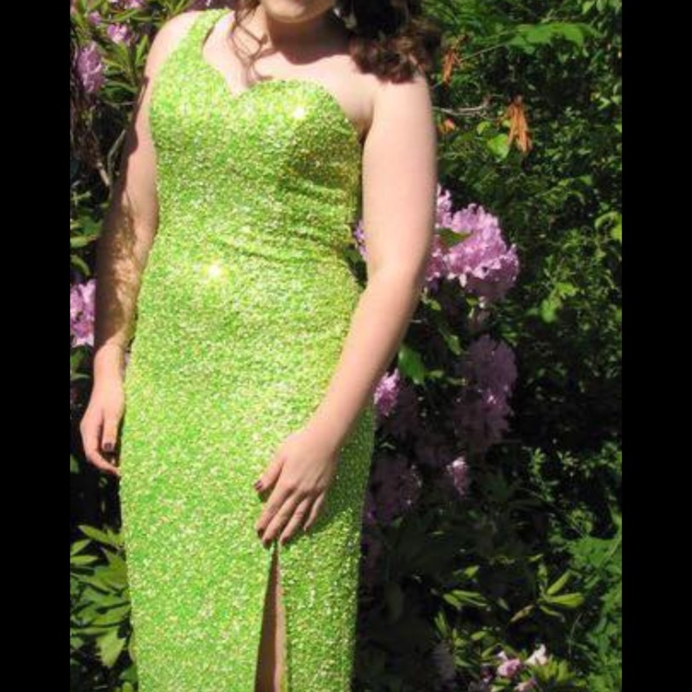 Green Sequin Prom Dress
